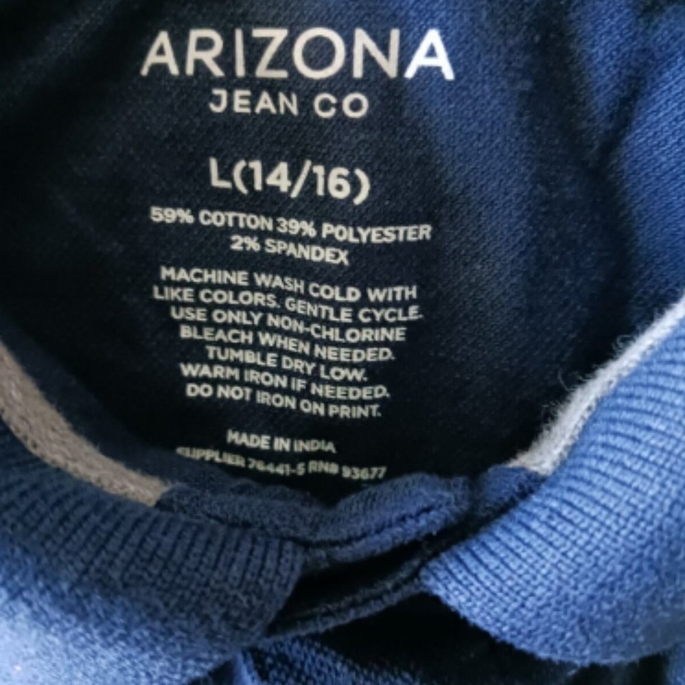 Arizona Jean Co Polo shirt Size 14/16 Large Youth Boys short sleeve Blue - Picture 7 of 7